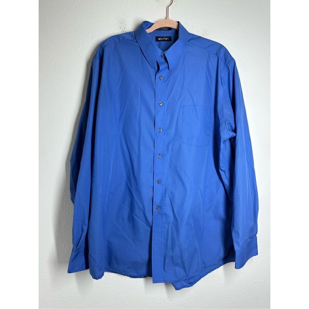 Puritan Men’s Button Down Shirt Blue Size XL